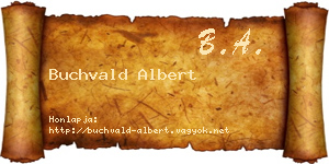Buchvald Albert névjegykártya